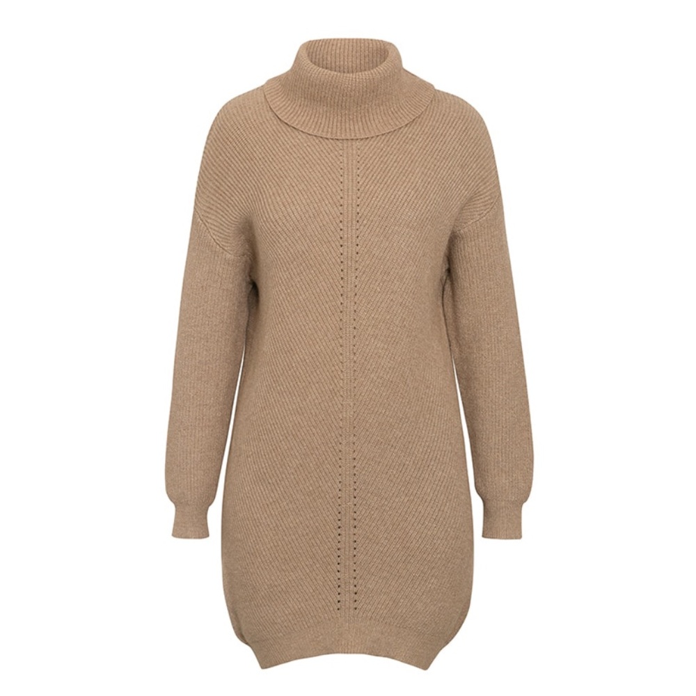 🎥 Turtleneck Sweater Knit Dress - Picture 10 of 17